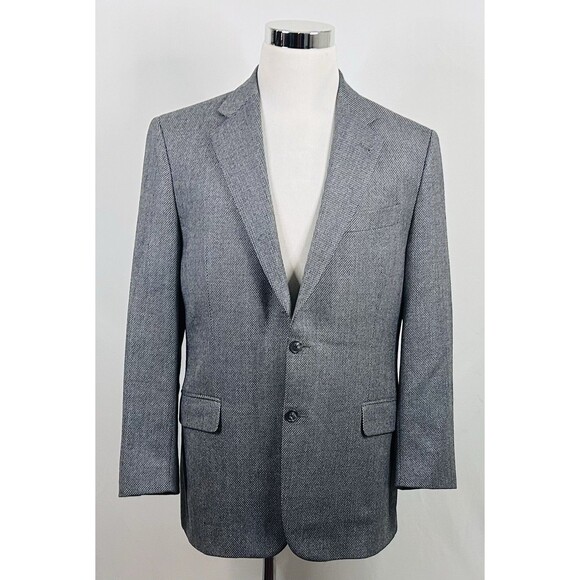 Joseph Abboud 42R Sport Coat Wool Silk Gray Knit Two Button Lined Double Vented - Picture 2 of 8